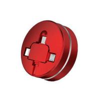 Кабель Cafele 3 в 1 Micro usb type C 8 Pin USB roulette Red